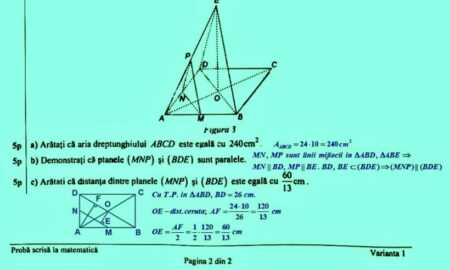 Evaluarea Națională. REZOLVAREA subiectelor de la MATEMATICĂ, de către profesor Sorin Borodi