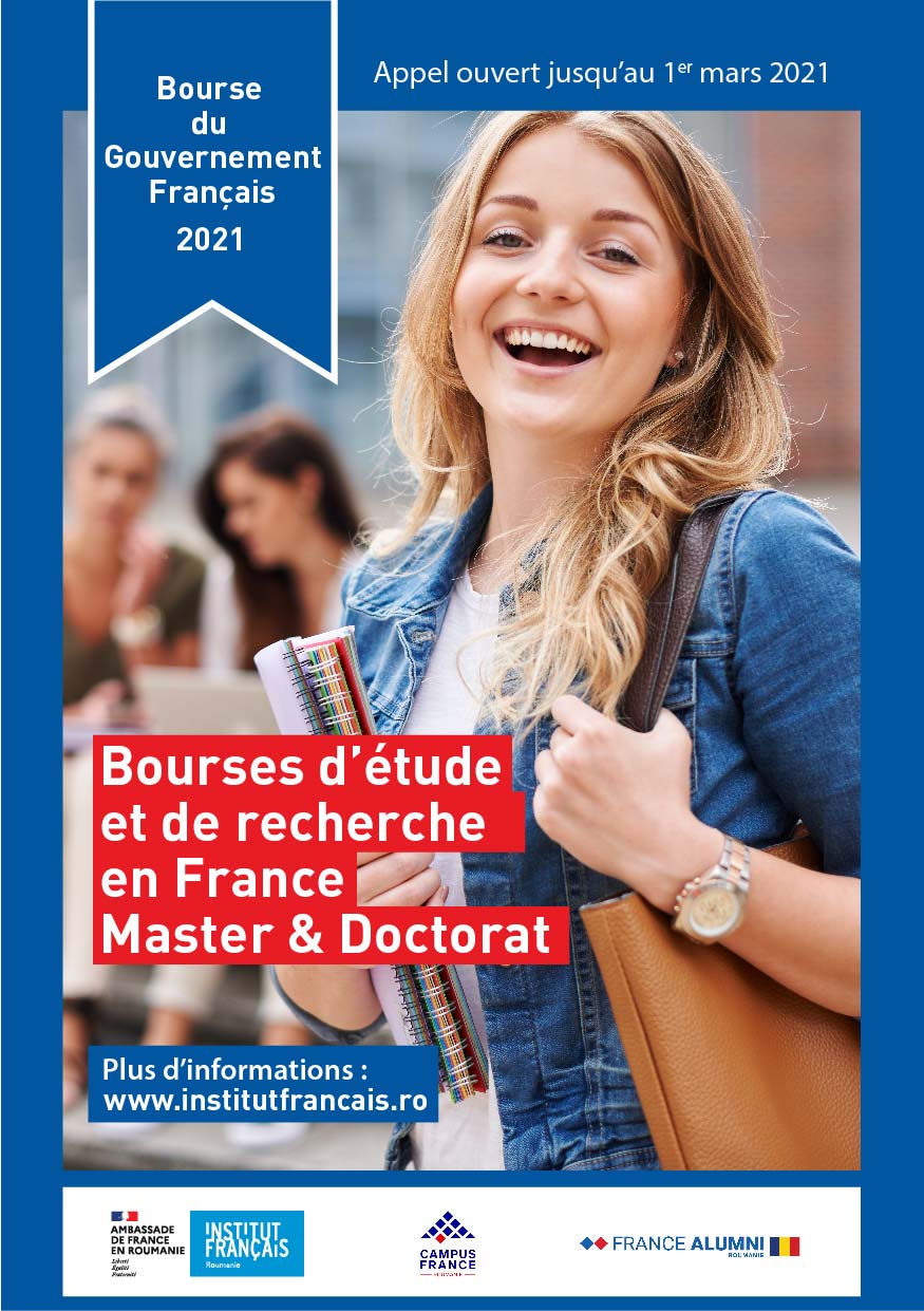 Cerere de candidaturi pentru ediția 2021-2022 a programului de burse din partea Guvernului francez pentru master și doctorat