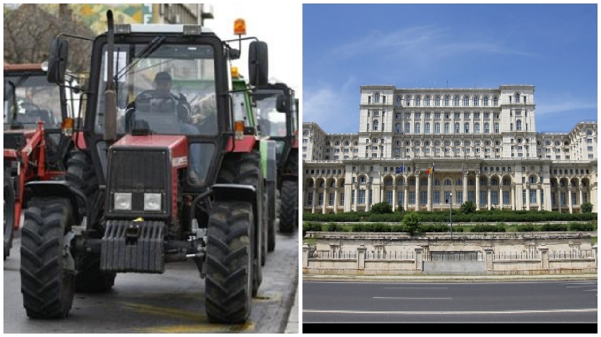 Protest cu tractoare la Palatul Parlamentului: „Agricultura este lovită din toate părțile! Guvernanților, cu ce v-au greșit fermierii?”