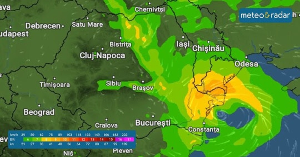 România va fi lovită de un ciclon de proporții. Urmează precipitații abundente și vânt deosebit de puternic