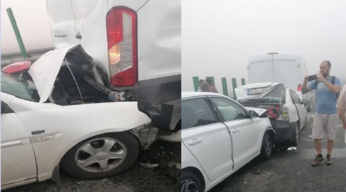 Trafic oprit pe autostrada A2 Bcurești-Constanța. Carambol uriaș