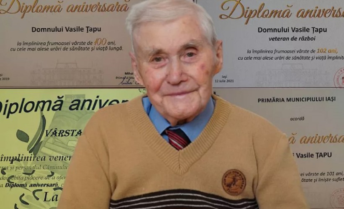 Secretele domnului Vasile. Are 102 ani și este într-o formă de zile mari: ”Am o rutină în fiecare zi”