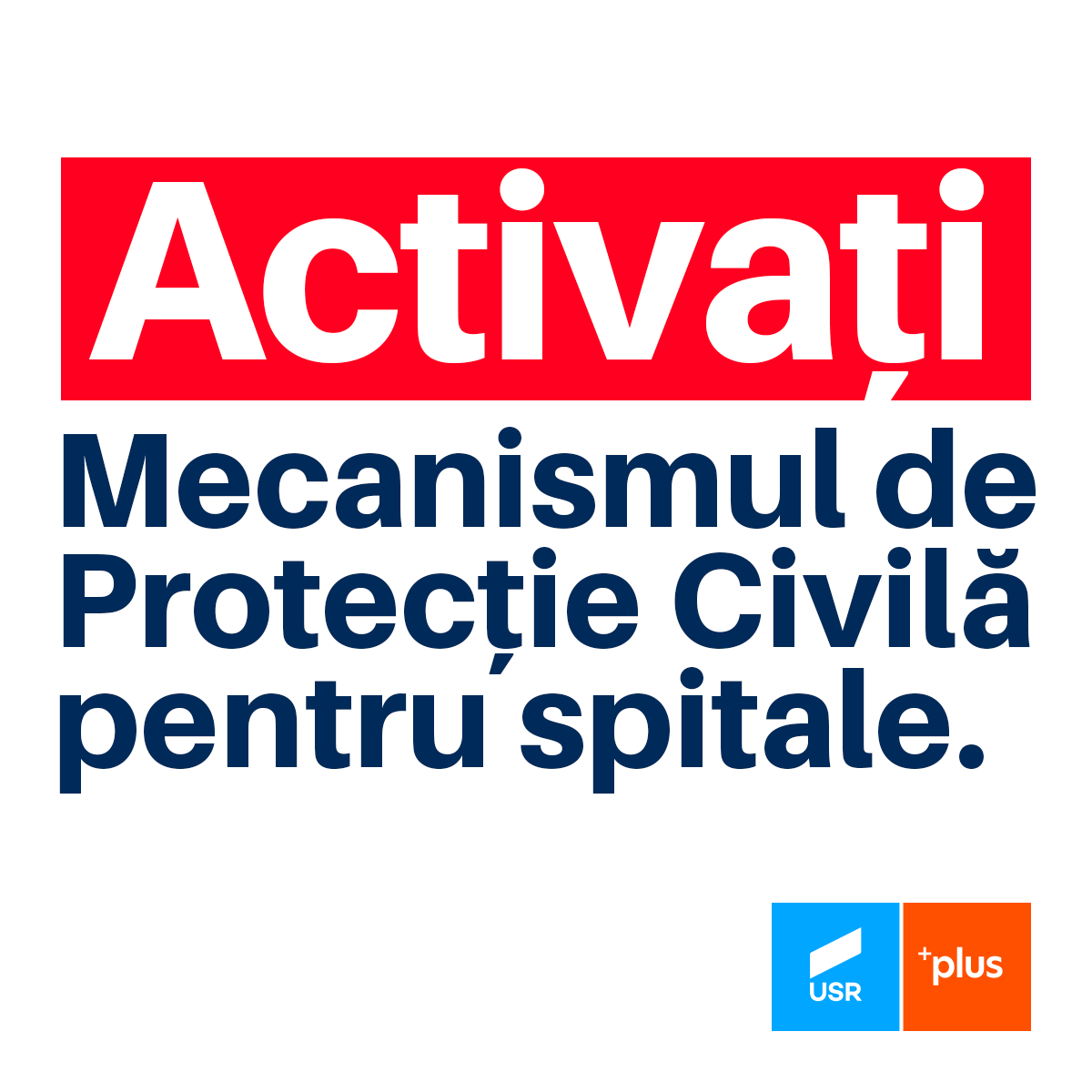 SR PLUS solicită Guvernului activarea Mecanismului de Protecţie Civilă pentru spitale