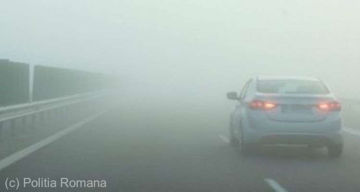 Avertizare ANM. Cod galben de ceață densă în mai multe județe