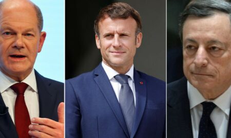 Cancelarul german Olaf Scholz, Emmanuel Macron şi Mario Draghi vor călători împreună la Kiev
