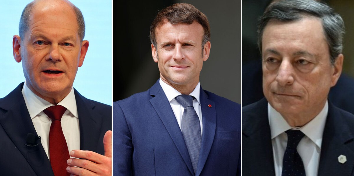 Cancelarul german Olaf Scholz, Emmanuel Macron şi Mario Draghi vor călători împreună la Kiev