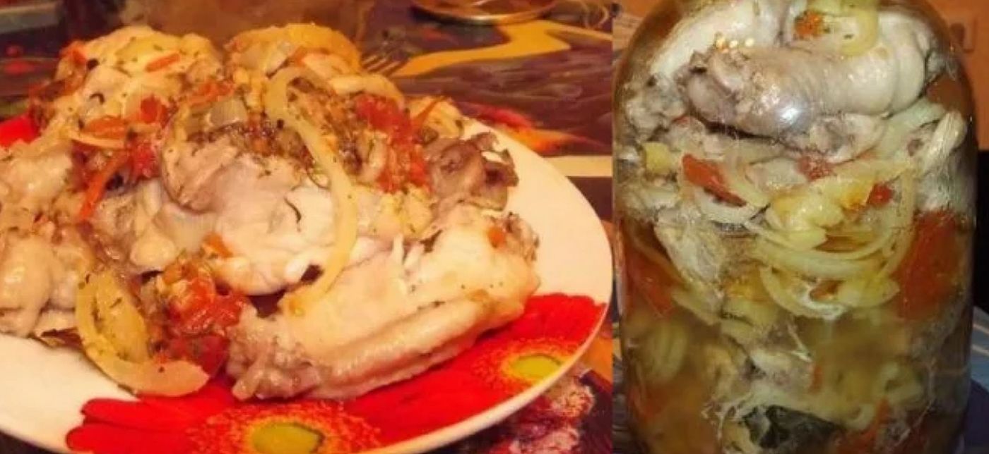 Carne de pui, coaptă în borcan, un preparat care vă va cuceri pe loc. Se prepară imediat, fără apă și ulei