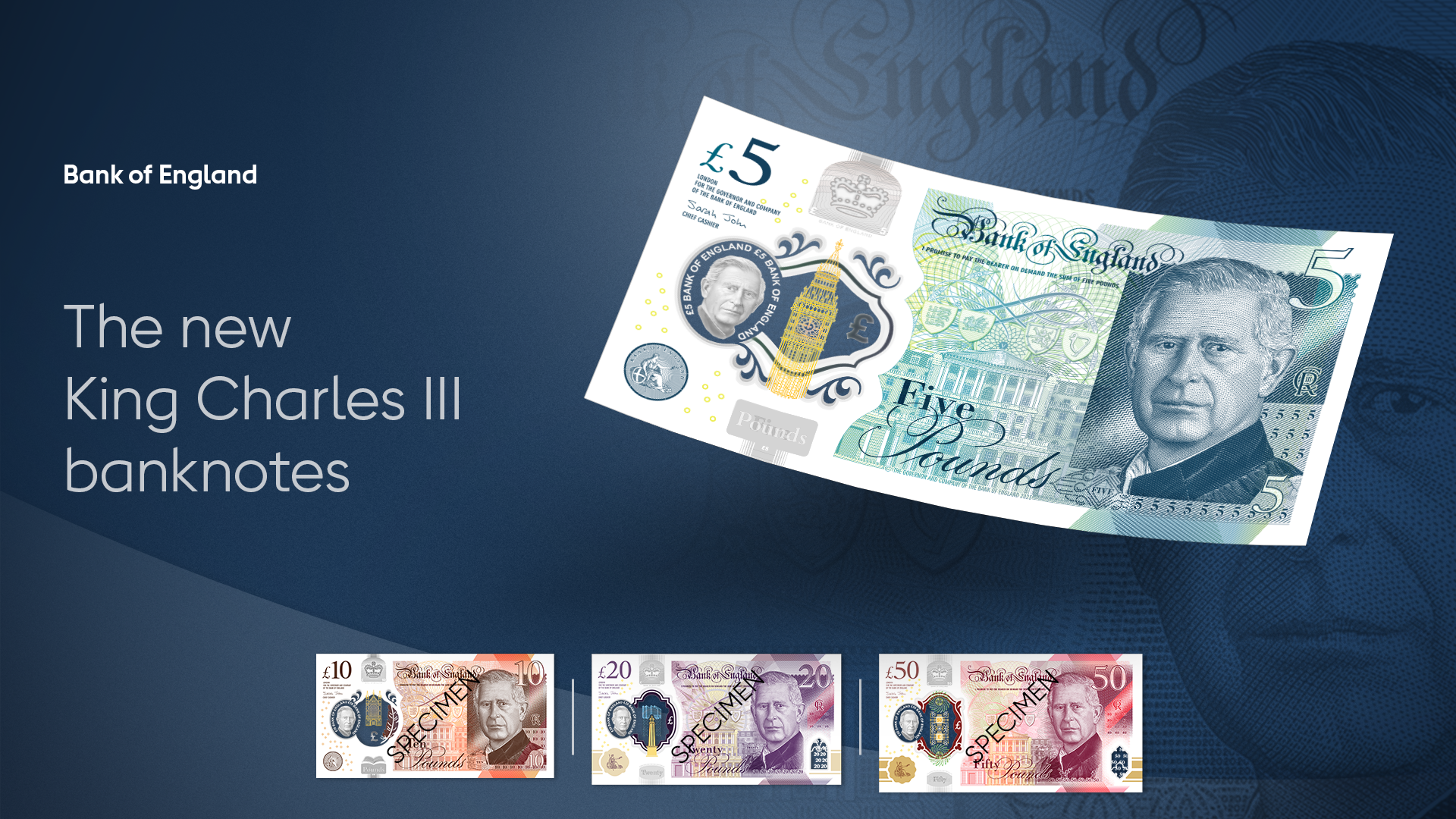 Când vor intra oficial în circulație noile bancnote cu Regele Charles, prezentate în premieră de Banca Angliei