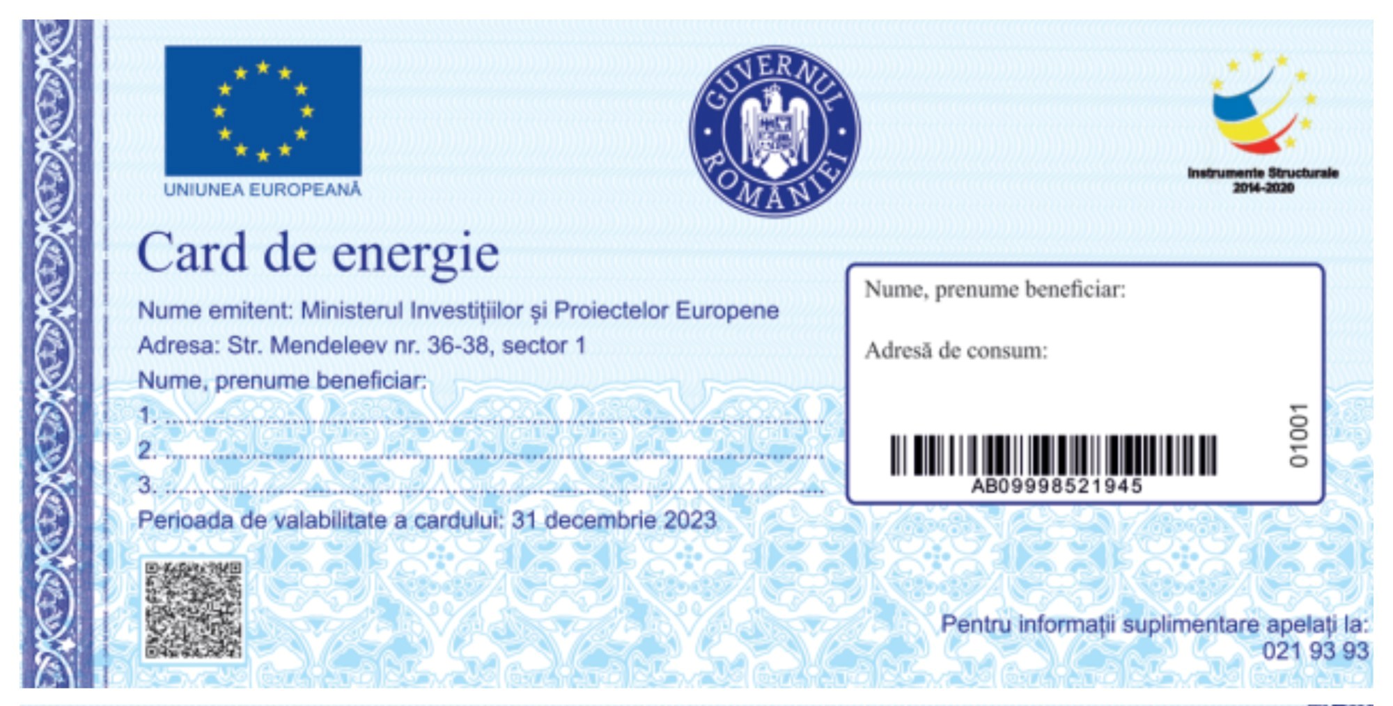Când se fac primele plăți cu cardul de energie. Data a fost modificată