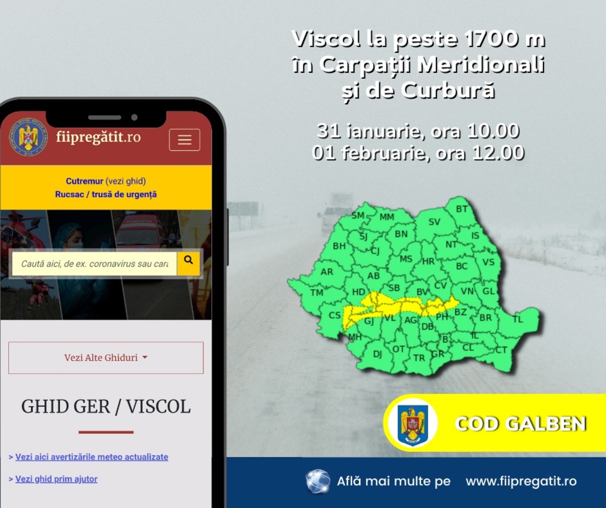 Atenționare meteorologică 𝗖𝗢𝗗 𝗚𝗔𝗟𝗕𝗘𝗡. Pentru cât timp și care sunt regiunile vizate de intemperiile naturii