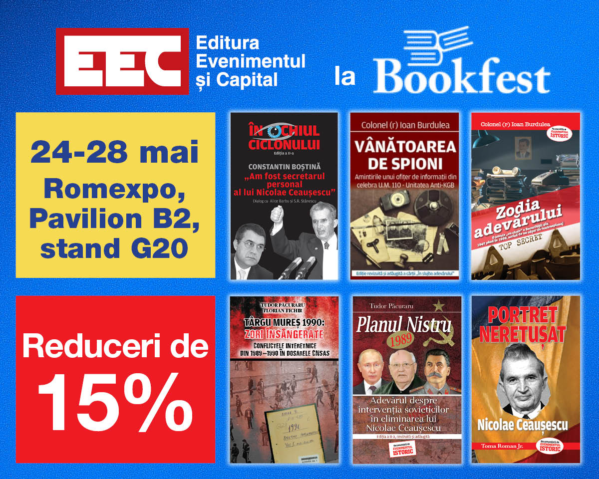 BookFest 2023 aduce titluri de referinţă ale Editurii Evenimentul şi Capital. Ficţiune şi non-ficţiune, istorie şi psihologie!