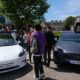 Modele de autovehicule Tesla, prezente la expoziția POLI AutoFest (sursă foto: Universitatea Politehnică din București)