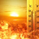 Thermometer,With,High,Temperature,On,The,City,With,Glowing,Sun